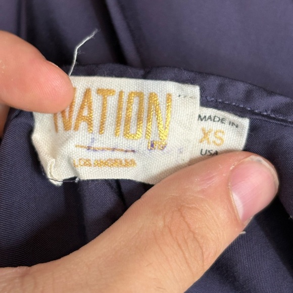 Nation ltd navy blue viscose coquette girly slip midi length dress size xs - Picture 3 of 13